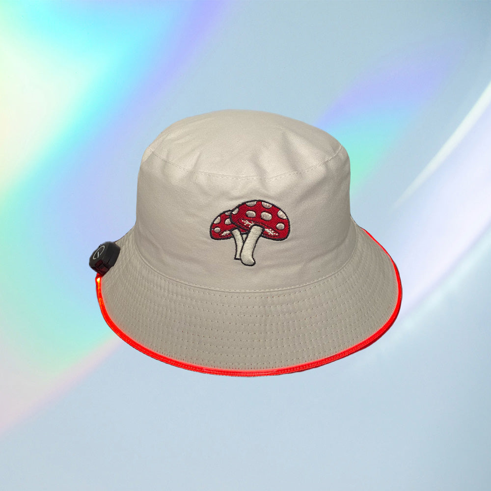 Polka Dot Mushroom - Reversible LED Bucket Hat