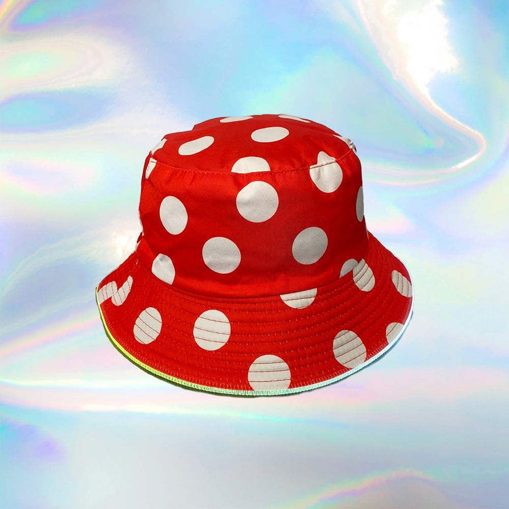 Polka Dot Mushroom - Reversible LED Bucket Hat