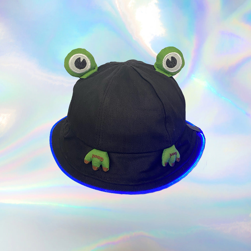 Frogster (Black) – LED Bucket Hat