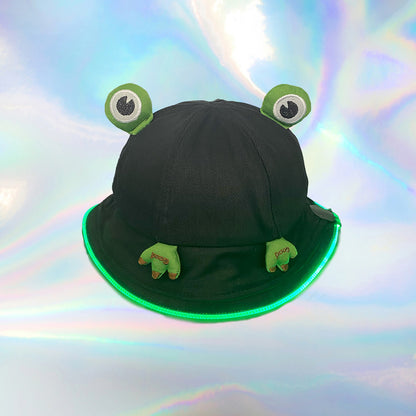 Frogster (Black) – LED Bucket Hat