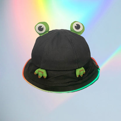 Frogster (Black) – LED Bucket Hat