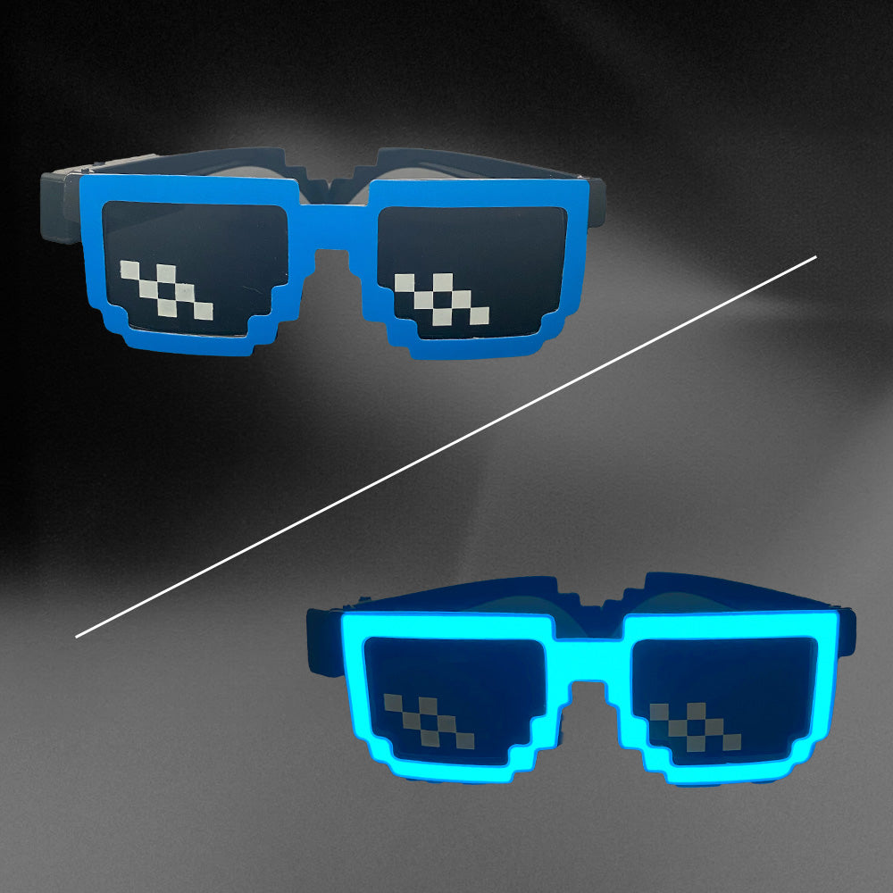 Pixel Quest - LED Glasses (Blue)