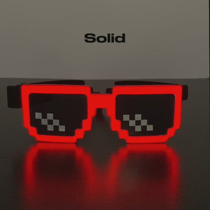 Pixel Quest - LED Glasses (Red)